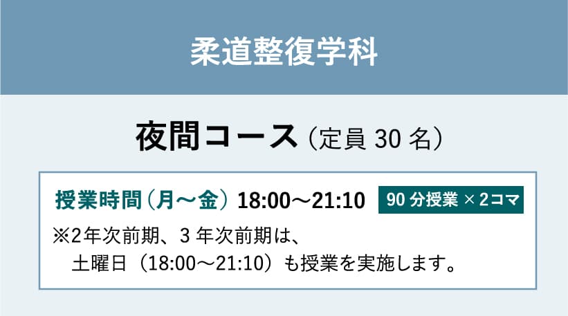 柔道整復学科夜間コース